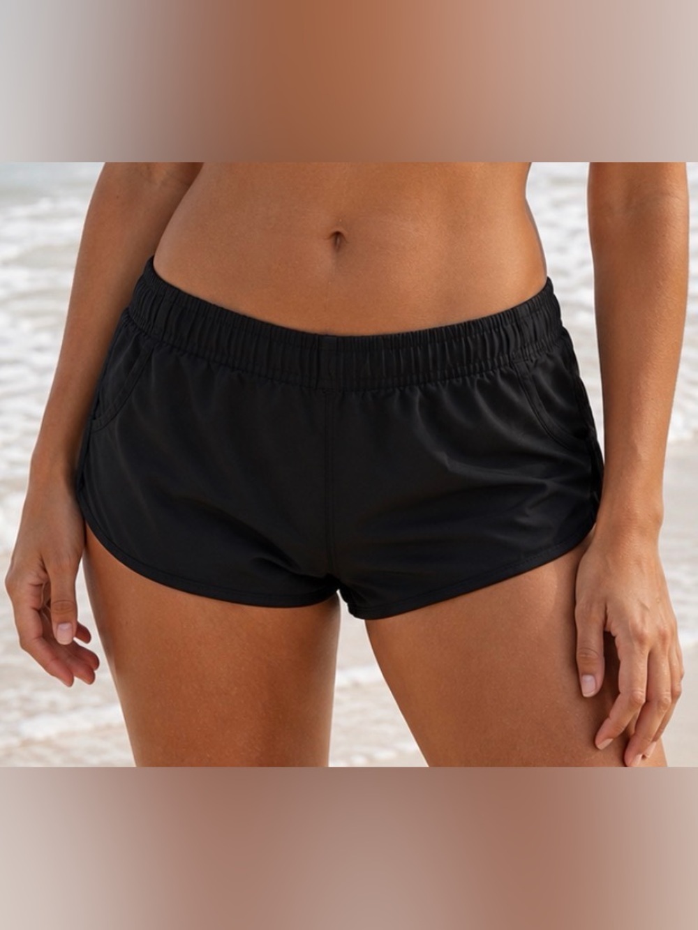 Kanu Surf Women's Black Athletic Swim Shorts
